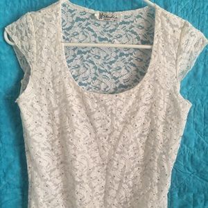 Sparkling lace shirt
